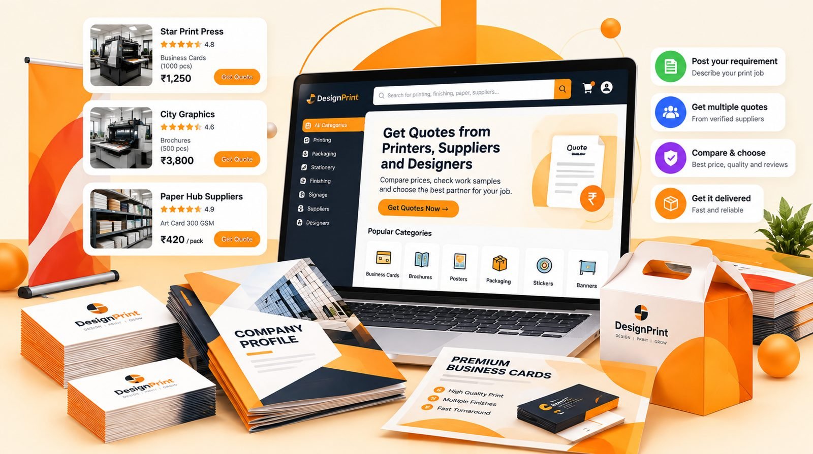 Get quotes from printers, suppliers and designers